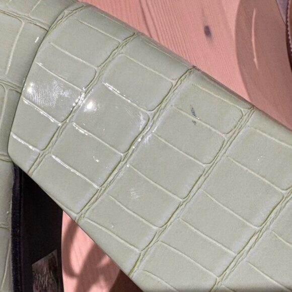 Daisy Street heeled shoes with strap detailing in sage green vinyl - Picture 13 of 13